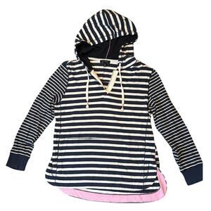 Tribal Long Sleeve Pullover Top Women’s Petite Small Blue and White Striped